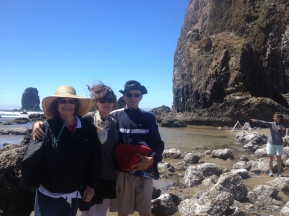 Family walks on the Oregon Coast