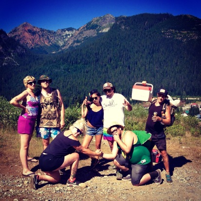 The New Mystics crew met us at Snoqualmie with a resupply box. We proceeded to hike a couple miles and swim in a lake... it was a great visit.